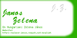janos zelena business card